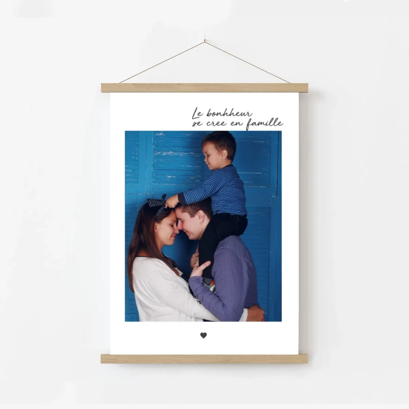 Plakat til fødselsmeddelelse: Lykke i familien
