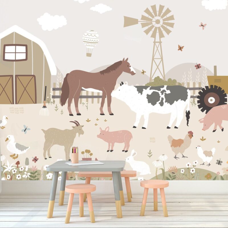 papier-peint-animaux-ferme