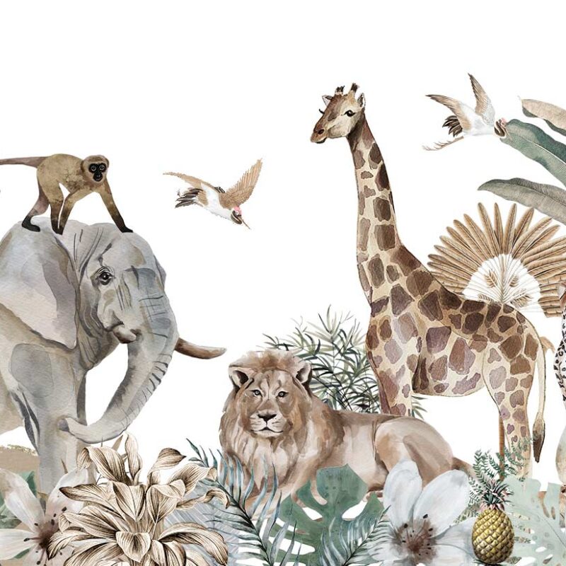 papier-peint-animaux-safari-bébé